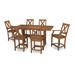 POLYWOOD® Braxton 7-Piece Farmhouse Trestle Counter Set Plastic in Brown | 72.25 W x 37.75 D in | Outdoor Furniture | Wayfair PWS510-1-TE