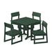 POLYWOOD® Edge Rectangular 4 - Person 37.63" Long Outdoor Dining Set Plastic in Green | 37.63 W x 37.5 D in | Wayfair PWS737-1-GR
