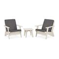 POLYWOOD® Riviera Modern Lounge 3-Piece Set Plastic in Brown | Outdoor Furniture | Wayfair PWS391-2-SA145986