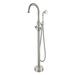 Topcraft Tripple Handle Floor Mounted Clawfoot Tub Faucet w/ Handheld Shower in Gray | 47.5 H x 10 W in | Wayfair TC-Top-029BN