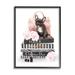 Stupell Industries French Bulldog Pink Peonies Glam Fashion Bookstack Wall Plaque Art By Ziwei Li Wood in Brown | 30 H x 24 W in | Wayfair