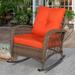 Bayou Breeze Outdoor Matrix Rocking Wicker/Rattan Chair w/ Cushions in Gray | 35 H x 27 W x 32.5 D in | Wayfair 41EB6BD8F2414F93B7FFA9BB4A65CD89