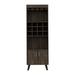 Red Barrel Studio® Edessa Bar Cabinet, w/ Twelve Wine Cubbies, Two Shelves, Two-Door Cabinet, Four Legs-Dark Walnut in Brown | Wayfair