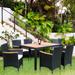 Red Barrel Studio® Teuila Rectangular 6 - Person 51.2" Long Outdoor Dining Set w/ Cushions Wood in Black/Brown | 51.2 W x 35.4 D in | Wayfair