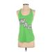 Under Armour Active Tank Top: Green Graphic Activewear - Women's Size Small