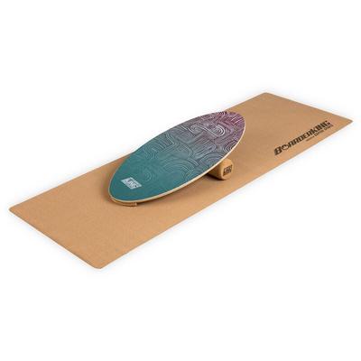 Indoorboard Allrounder Balance Board + Matte + Rolle Holz / Kork - Arcs - Boarderking