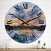 Designart 'Sunset On The Lake I' Nautical & Coastal wall clock