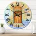 Designart 'Mystery Door With Colorful Stone Wall I' Vintage wall clock