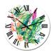 Designart 'Vintage Blooming Orchid Flowers' Tropical wall clock