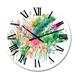 Designart 'Vintage Blooming Orchid Flowers I' Traditional wall clock