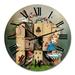 Designart 'Alice In Wonderland Cardhouse' Children's Art wall clock