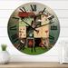 Designart 'Wonderland Playing Cards House' Children's Art wall clock