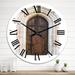 Designart 'The Entrance Wooden Door Of Old Italian House I' Vintage wall clock