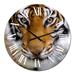 Designart 'Portrait Of A Tigers Face' Traditional wall clock