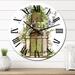 Designart 'Vintage Old Europe View VI' Vintage wall clock