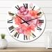 Designart 'Autumn Bouquet Of Fall Flowers And Leaves I' Traditional wall clock