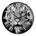 Designart 'Monochrome Portrait Of A White Tiger VIII' Traditional wall clock