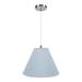 Aspen Creative 2-Light Fabric Lamp Shade Hanging Pendant, Light Blue - SATIN NICKEL