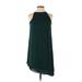 H&M Casual Dress - Shift High Neck Sleeveless: Teal Print Dresses - Women's Size 4