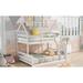 Contemporary Style Twin over Full House Bunk Bed with Built-in Ladder