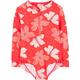 Simple Joys by Carter's Baby Mädchen Long Sleeve Zipper One Piece Swimsuit Einteiliger Badeanzug, Rosa Floral, 12 Monate