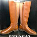 Coach Shoes | Farrah Tall Leather Boots Size 6.5b Walnut Color | Color: Brown | Size: 6.5