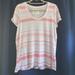 Anthropologie Tops | Anthropologie | Pink Stripe Scoop Tee | Color: Pink/White | Size: L