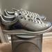 Adidas Shoes | Adidas Stan Smith Shiny Metallic Leather Shoes Fw5363 Mens Size 9. | Color: Silver/White | Size: 9