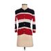 Talbots Pullover Sweater: Red Color Block Tops - Women's Size P