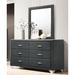 Andrew Home Studio Marianna 6 Drawer 60" W Double Dresser w/ Mirror Wood in Brown/Gray | 75 H x 60 W x 20.75 D in | Wayfair GFC223GY834S2-YSWL