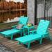 Beachcrest Home™ Shavon 48" Long Reclining Chaise & Table 3 Piece Set Plastic in Blue | 37.8 H x 27.6 W x 48 D in | Outdoor Furniture | Wayfair