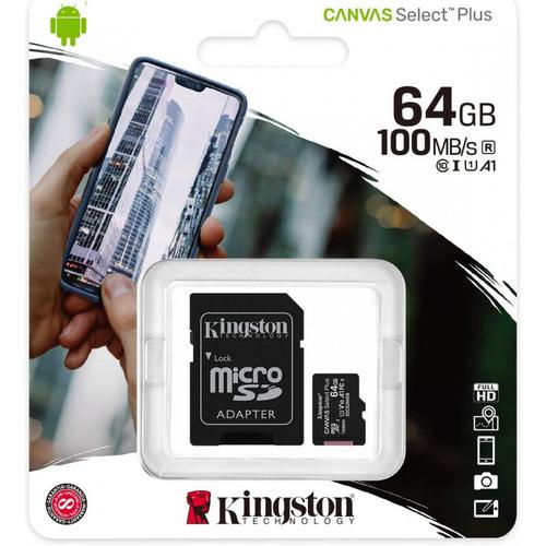 Kingston - SDCS2/64GB - MicroSDXC-Speicherkarte 64GB, Canvas Select Plus (SDCS2/64GB)