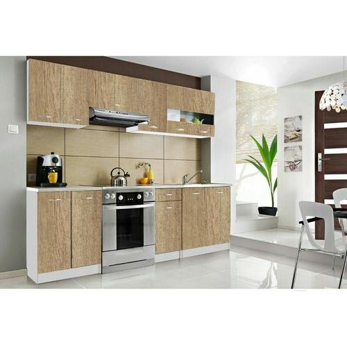 Pressiode - küche küchenzeile küchenblock modern 240 cm Einbauküche Sonoma