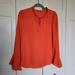 Anthropologie Tops | Lola & Sophie Tie Front Blouse | Color: Orange | Size: Xs