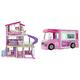 Barbie GNH53 Traumvilla Dreamhouse Adventures Puppenhaus mit 3 Etagen, 8 Zimmer & GHL93-3-in-1 Super Abenteuer-Camper, ca. 91 cm, umwandelbarer Camper für Puppen mit Pool