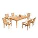 Winston Porter Cimitrio Rectangular 6 - Person 125" Long Outdoor Dining Set Wood/Teak in Brown/White | 125 W x 43 D in | Wayfair