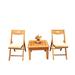 Winston Porter Cimara Square 2 - Person 70" Long Teak Outdoor Dining Set Wood/Teak in Brown/White | 70 W x 24 D in | Wayfair