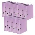 Falken Original Pastel Colour Folder Pack of 10 Made in Germany 8 cm Wide DIN A4 Pastel Colour Lilac Purple Ring Binder Letter Folder Office Folder Plastic Folder Slit Folder Motif Folder