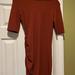 Zara Dresses | Crew Neck Side Runched Midi Dress | Color: Orange/Tan | Size: S