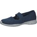 Skechers Women's Seager Mary Jane Flat, Navy Knit, 5 UK