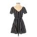 Crystal Sky Casual Dress: Black Stripes Dresses - Women's Size 3