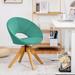 Mid Century Modern Swivel Accent Chair Fabric Velvet Armchair - 27" x 22" x 32.5" (L x W x H)