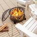 26 Inches Outdoor Fire Pit with Spark Screen and Poker - 26" x 20" (Dia. x H) (Dia. x H)