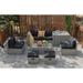 8 Pieces Patio Rattan Furniture Set with Storage Waterproof Cover and Cushion - 28" x 27" x 25" (L x W x H)