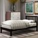 Minimalistic Twin Size Pine Wood Platform Bed with Vertical Slatted Headboard and Wooded Slat Support, No Box Spring Needed