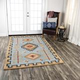 Alora Decor Durango Southwest Tribal Light Blue Hand-tufted Wool Rug