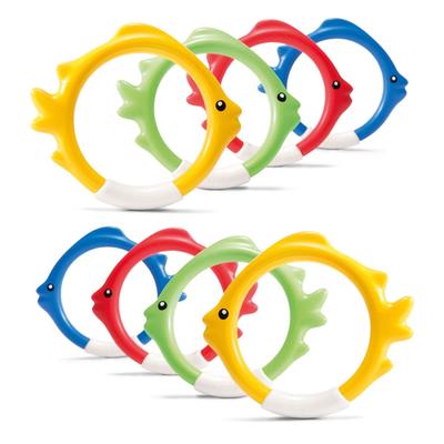 Intex Diving Swimming Pool Play Underwater Fish Rings Sticks (8 Pack)