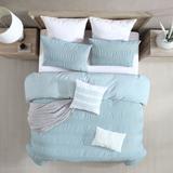 Moselle 100% Yarn Dyed Cotton Ruched Waffle Weave Duvet Cover Set (Comforter Not Included)