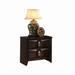 2 Drawers Wooden Nightstand in Espresso