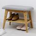 2-tier Bamboo Shoe Rack Bench Entryway Storage Bench